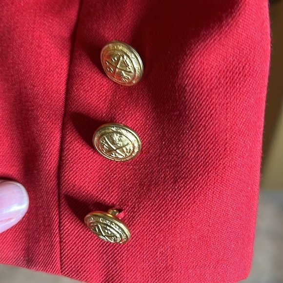 Vintage Neil Martin Red Wool Blend Blazer Women’s Size 14 | Made in USA - Picture 7 of 9